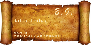 Balla Imelda névjegykártya